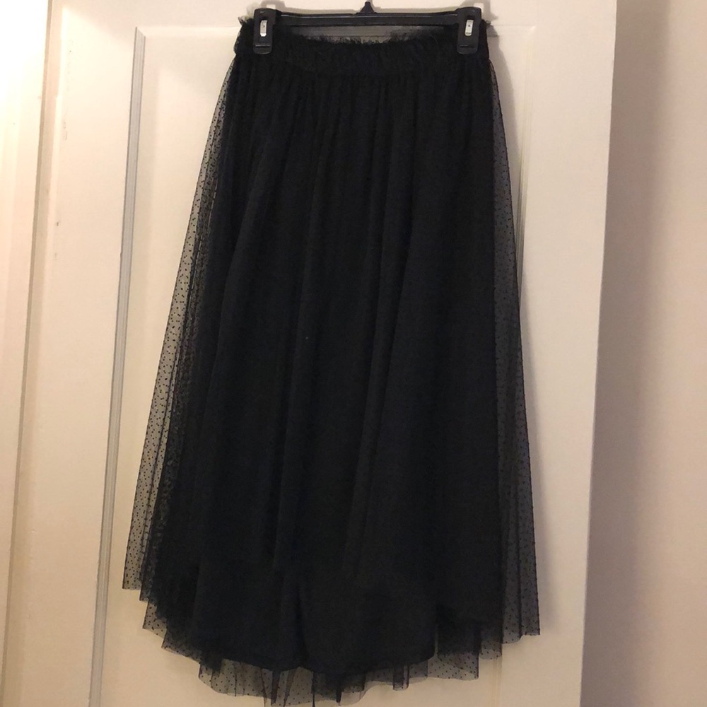 Lauren Conrad Black Tulle Midi Skirt